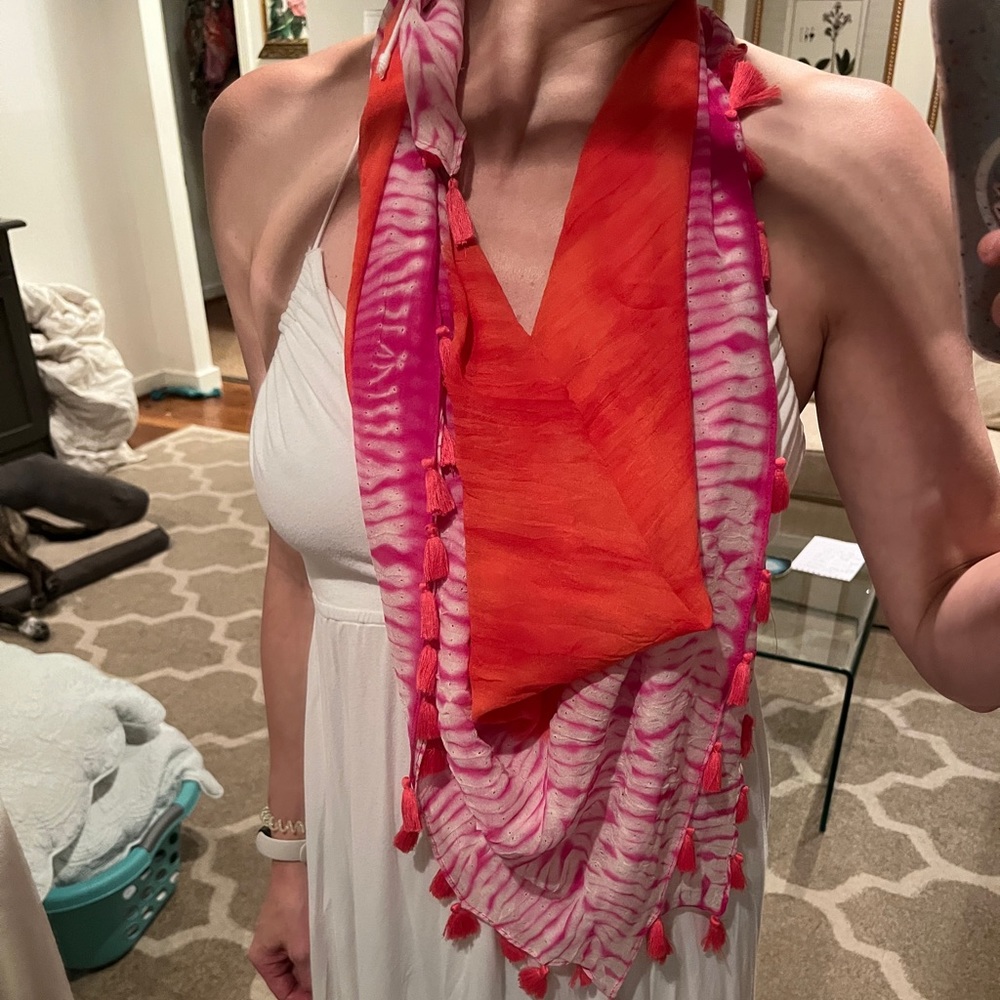 Pink Tie Dye Lightweight Scarf